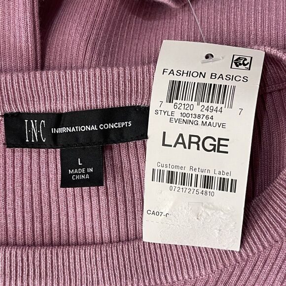 INC International Concept Large Sweater Long Sleeve Keyhole Cut-Out Neck Ribbed - Picture 5 of 7